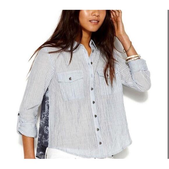 Free People Party in the Back Button Blouse Shirt size Small - Picture 6 of 9
